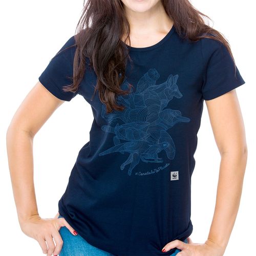 Camiseta WWF Conectado no Planeta Baby Look - azul