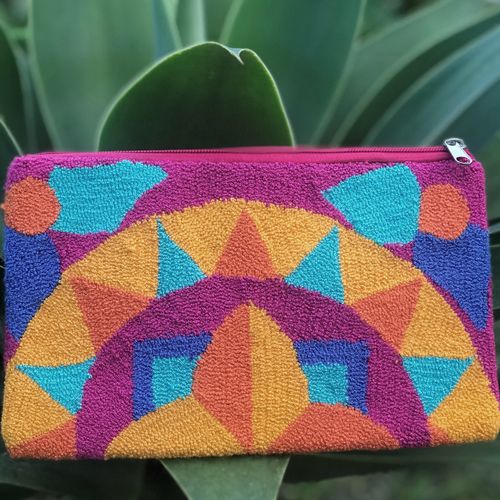 Carteira Wayuu Tapizada - G - Sol colorido sem alça