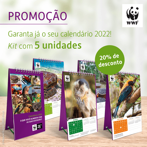 Kit 5 Calendários 2022 - WWF-Brasil