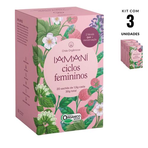 Chá Orgânico Ciclos Femininos Iamaní TPM Menstruação 60 sach