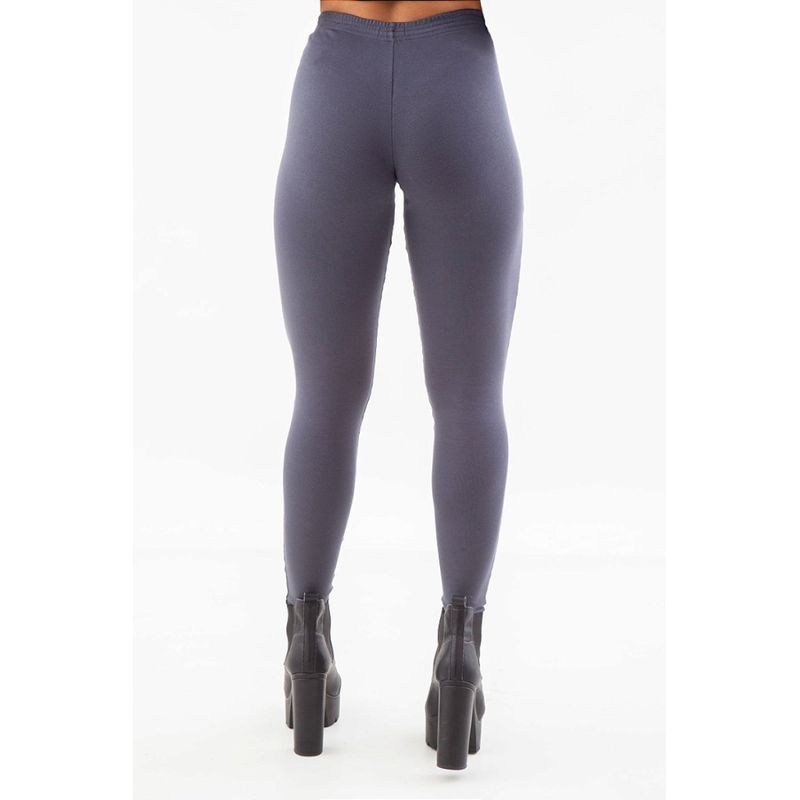 Calça Legging Ribana Fio Algodão Orgânico com Elastano Chumbo